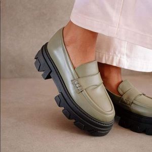 ALOHAS Trailblazer Dusty Olive Platform Loafers
